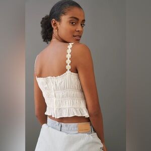 Anthropologie Maeve Strappy Daisy Crop Top